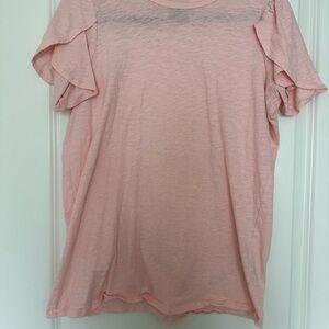 Women's Pink Ruffle Sleeve Top